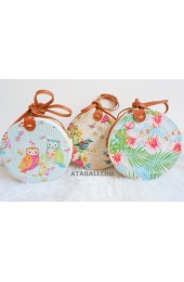 3 color rattan bags with decoration circle fashion